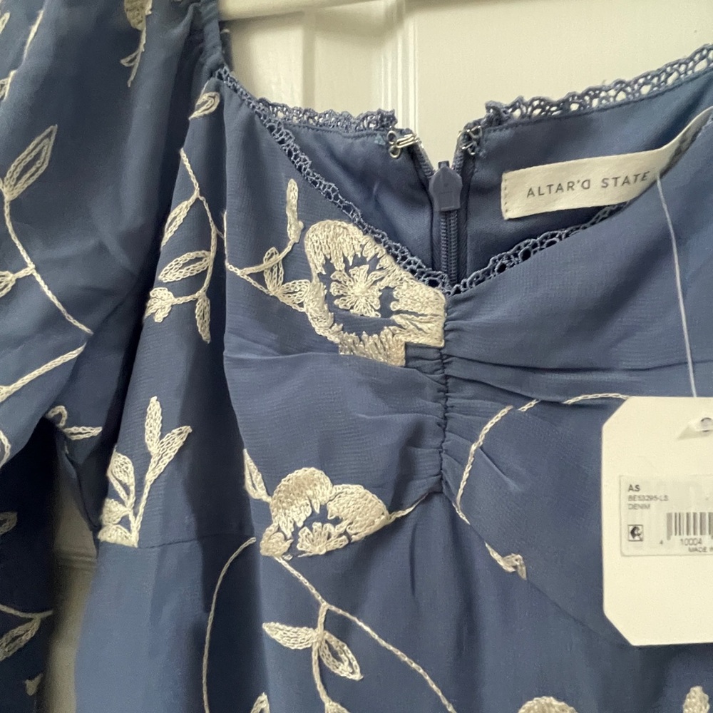 Altar'd State Blue Floral Long Sleeve Dress - Picture 6 of 6